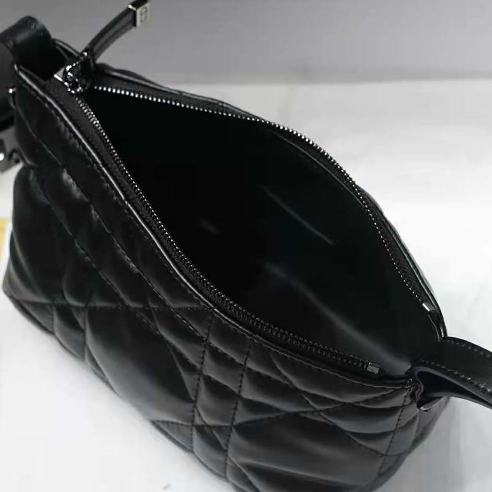 Dior Women Small Diortravel Nomad Pouch Black Macrocannage Calfskin - image 7
