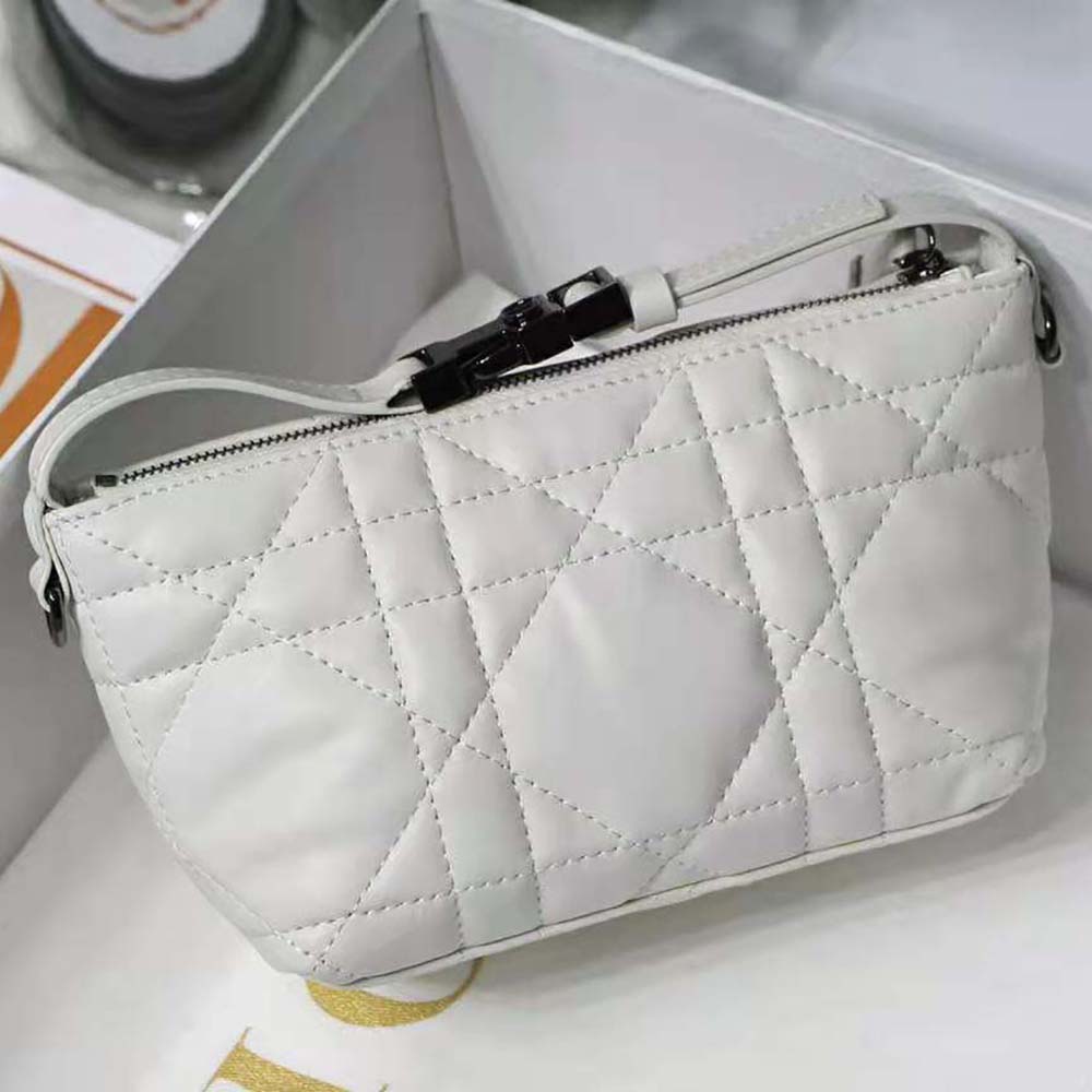Dior Women Small Diortravel Nomad Pouch Latte Macrocannage Calfskin - image 4