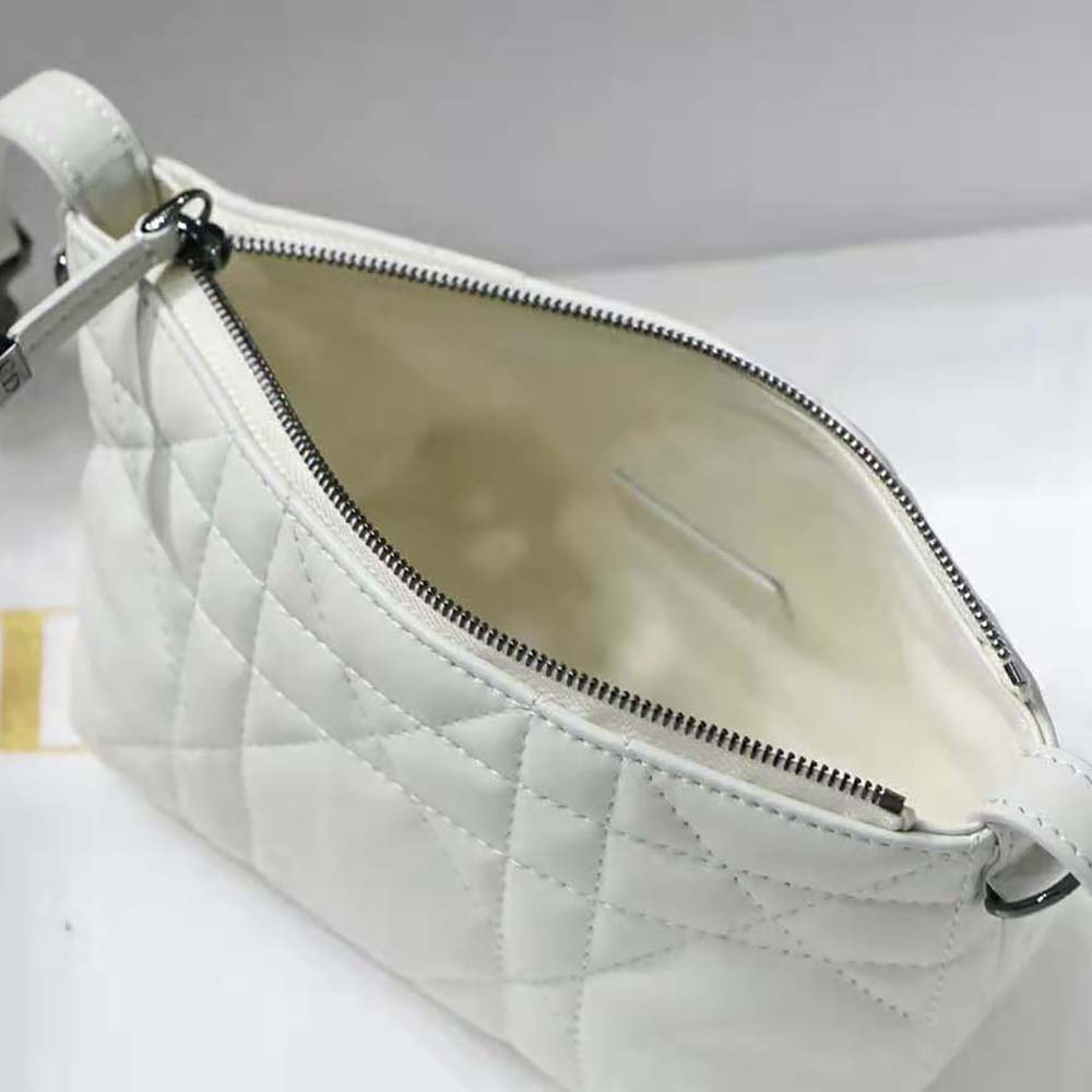 Dior Women Small Diortravel Nomad Pouch Latte Macrocannage Calfskin - image 8