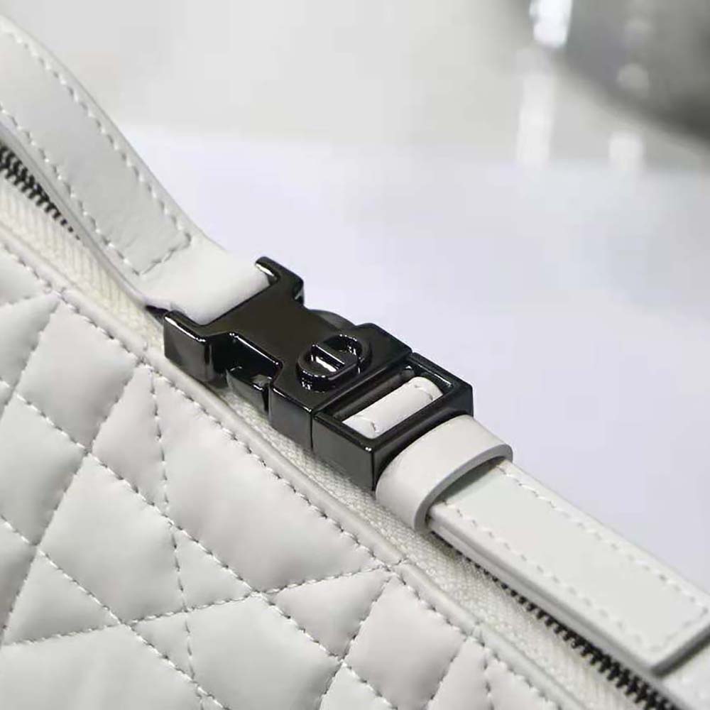 Dior Women Small Diortravel Nomad Pouch Latte Macrocannage Calfskin - image 7