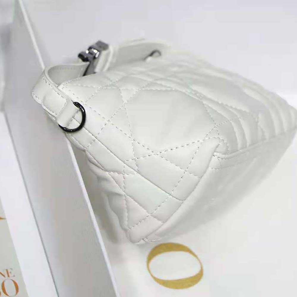 Dior Women Small Diortravel Nomad Pouch Latte Macrocannage Calfskin - image 5