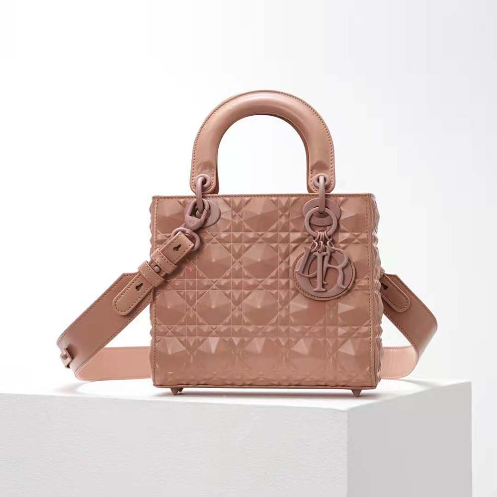 Close-up of diamond motif hardware on Lady Dior my Abcdior Bag