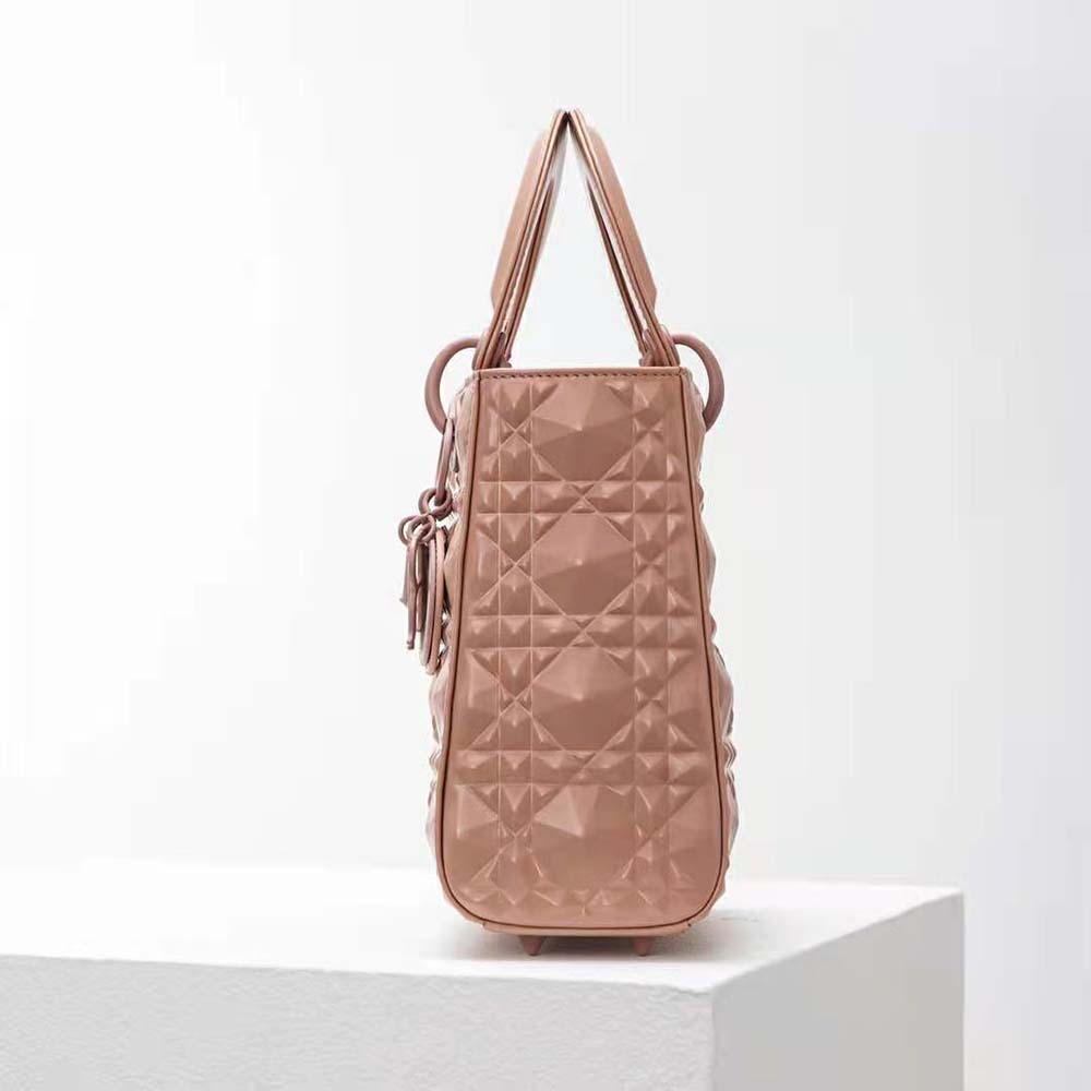 Dior Women Small Lady Dior my Abcdior Bag Rose Des Vents Cannage Calfskin with Diamond Motif - image 5