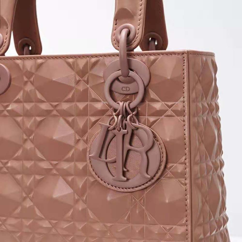 Dior Women Small Lady Dior my Abcdior Bag Rose Des Vents Cannage Calfskin with Diamond Motif - image 8