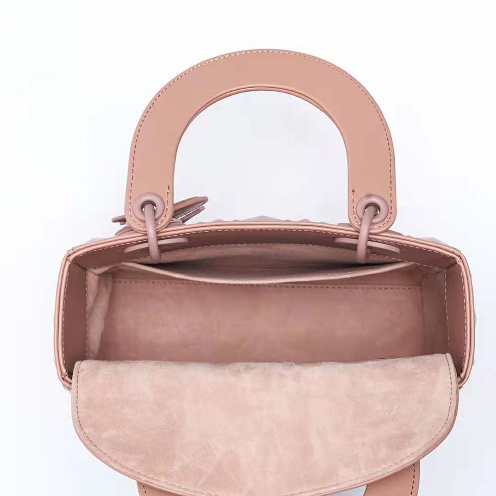 Dior Women Small Lady Dior my Abcdior Bag Rose Des Vents Cannage Calfskin with Diamond Motif - image 9