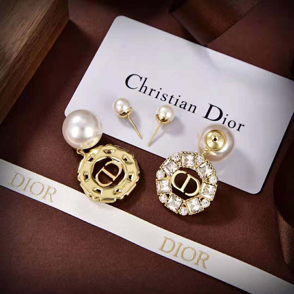 Dior Women Tribales Earrings Gold-Finish Metal and White Resin Pearls - image 6