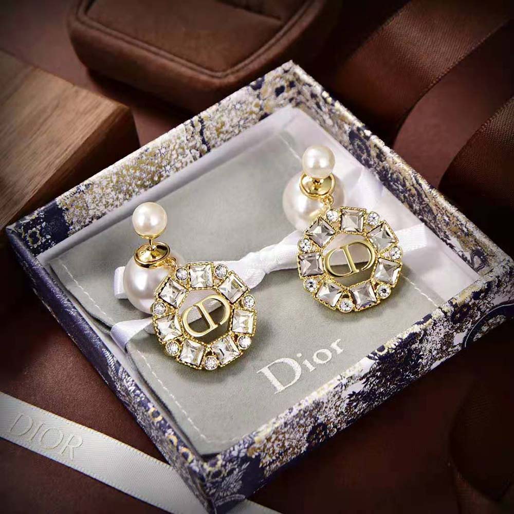 Dior Women Tribales Earrings Gold-Finish Metal and White Resin Pearls - image 4
