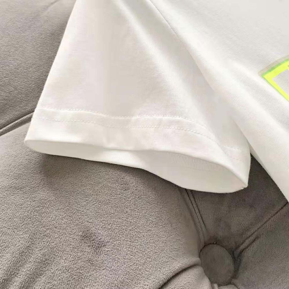 Dior Women Vibe T-shirt Ecru and Fluorescent Yellow Cotton and Linen Jersey - image 9