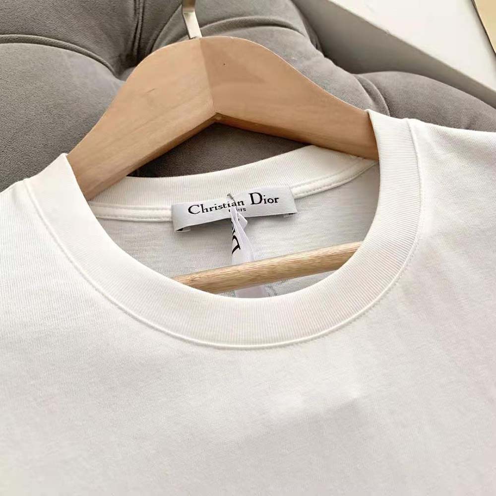 Dior Women Vibe T-shirt Ecru and Fluorescent Yellow Cotton and Linen Jersey - image 4