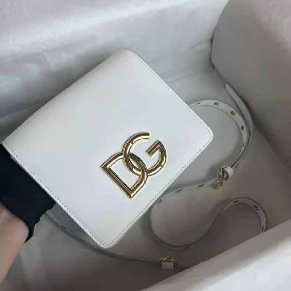 Dolce Gabbana D&G Women Calfskin Crossbody 3.5 Bag-White - image 4