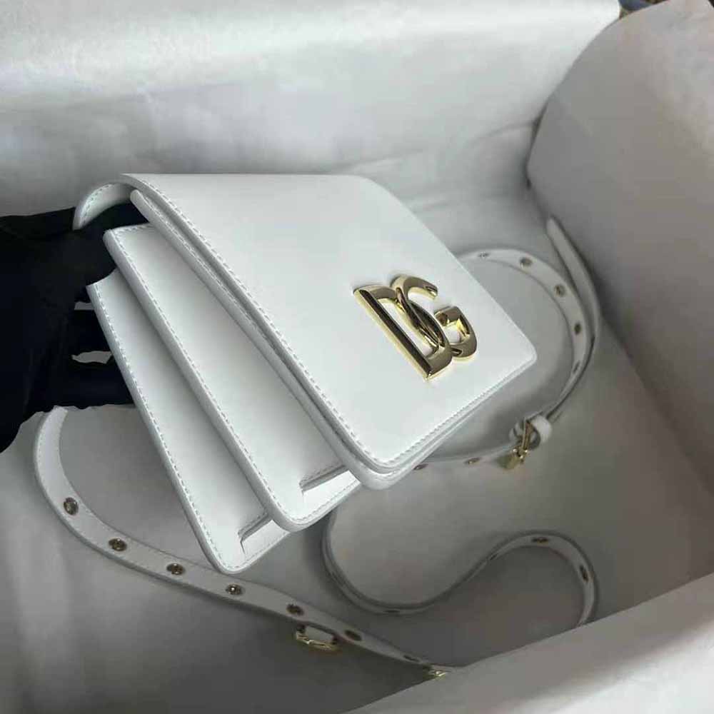 Dolce Gabbana D&G Women Calfskin Crossbody 3.5 Bag-White - image 5