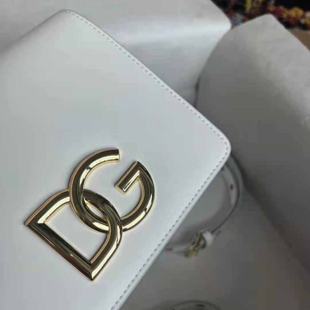 Dolce Gabbana D&G Women Calfskin Crossbody 3.5 Bag-White - image 9
