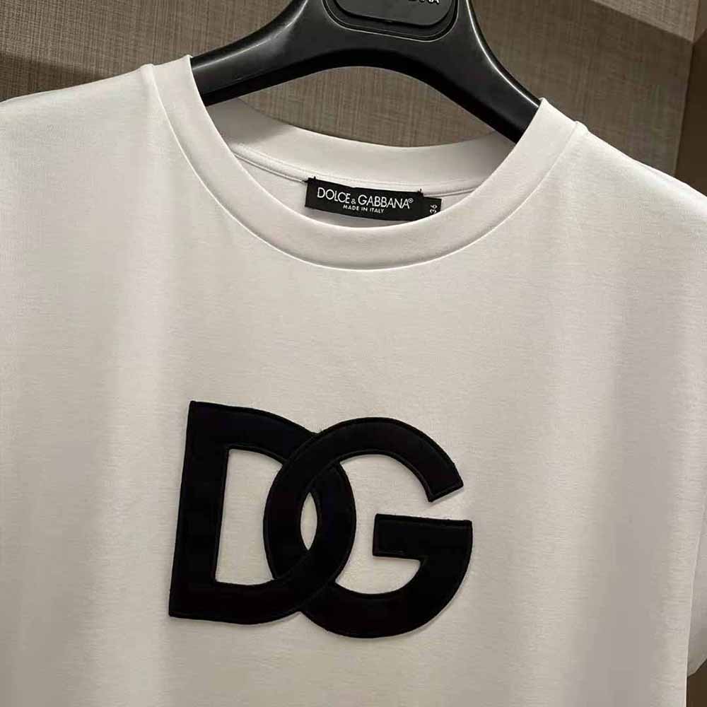 Dolce Gabbana D&G Women Lnterlock T-shirt with Satin DG Patch - image 7