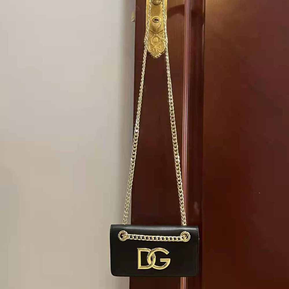 Side view showing slim profile of Dolce Gabbana D&G Women Phone Bag