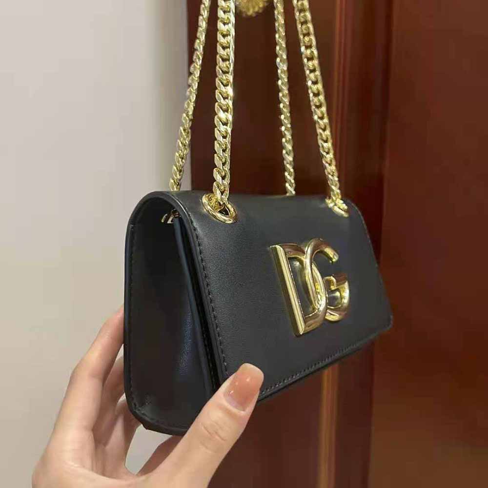 Dolce Gabbana D&G Women Polished Calfskin 3.5 Phone Bag-Black - image 6