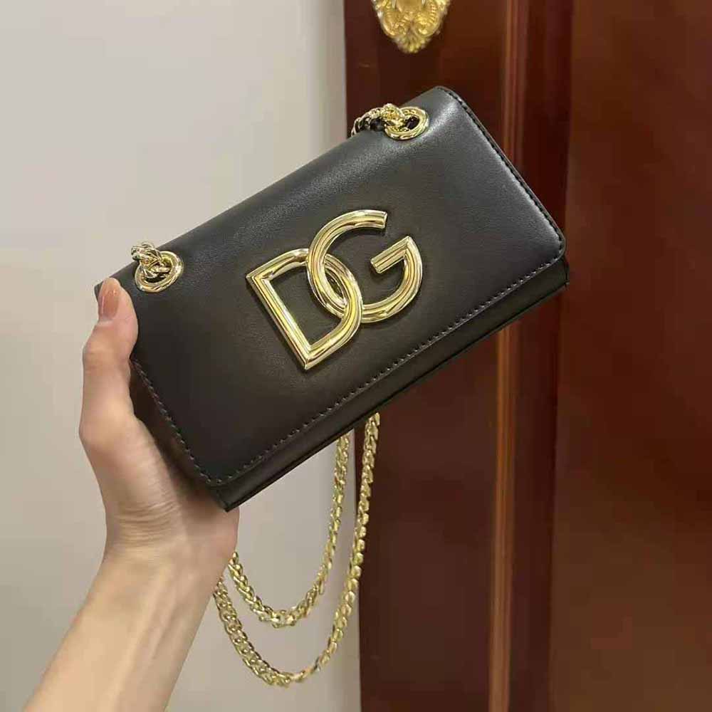 Dolce Gabbana D&G Women Polished Calfskin 3.5 Phone Bag-Black - image 5