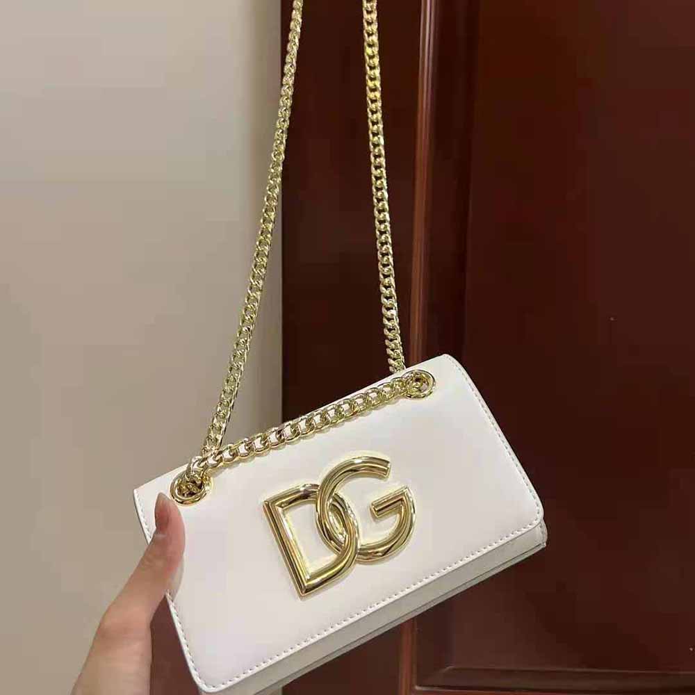 Dolce Gabbana D&G Women Polished Calfskin 3.5 Phone Bag-White - image 4