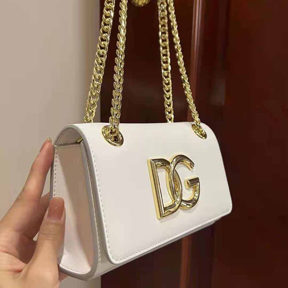 Dolce Gabbana D&G Women Polished Calfskin 3.5 Phone Bag-White - image 6