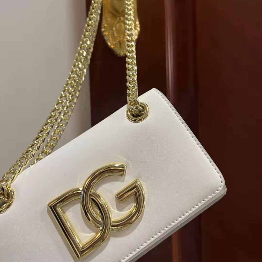 Dolce Gabbana D&G Women Polished Calfskin 3.5 Phone Bag-White - image 7
