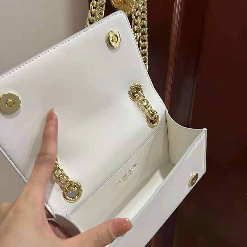 Dolce Gabbana D&G Women Polished Calfskin 3.5 Phone Bag-White - image 10