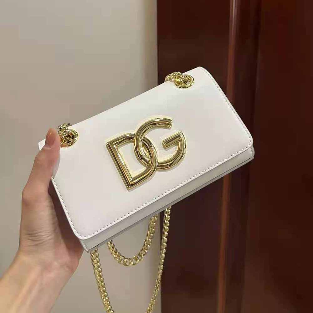 Dolce Gabbana D&G Women Polished Calfskin 3.5 Phone Bag-White - image 5