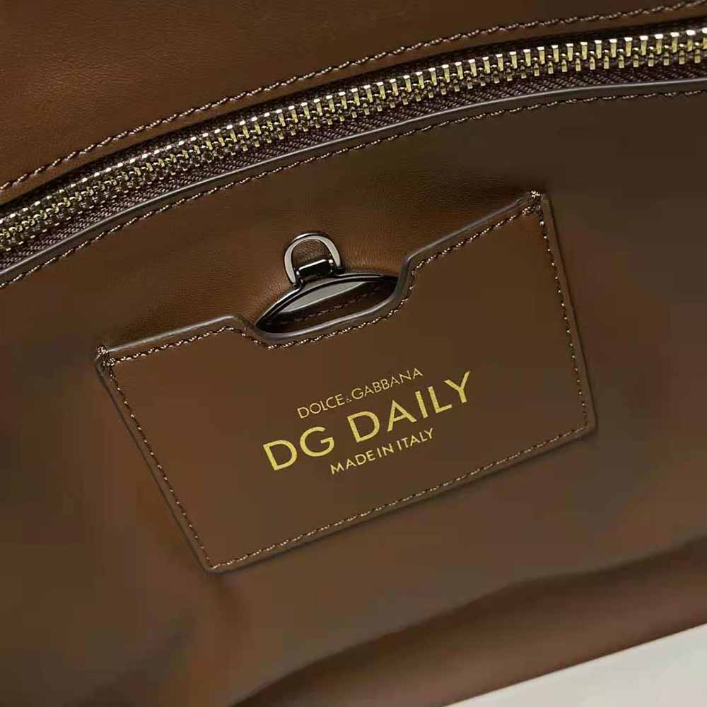 Dolce Gabbana D&G Women Small Calfskin DG Daily Shopper-Brown - image 9