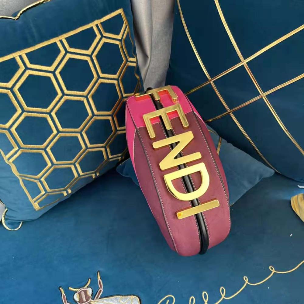 Fendi Women Fendigraphy Small Leather Bag with Multicolor Inlay - image 6