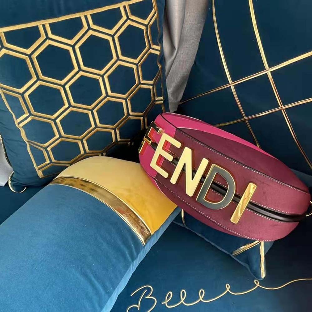 Fendi Women Fendigraphy Small Leather Bag with Multicolor Inlay - image 9