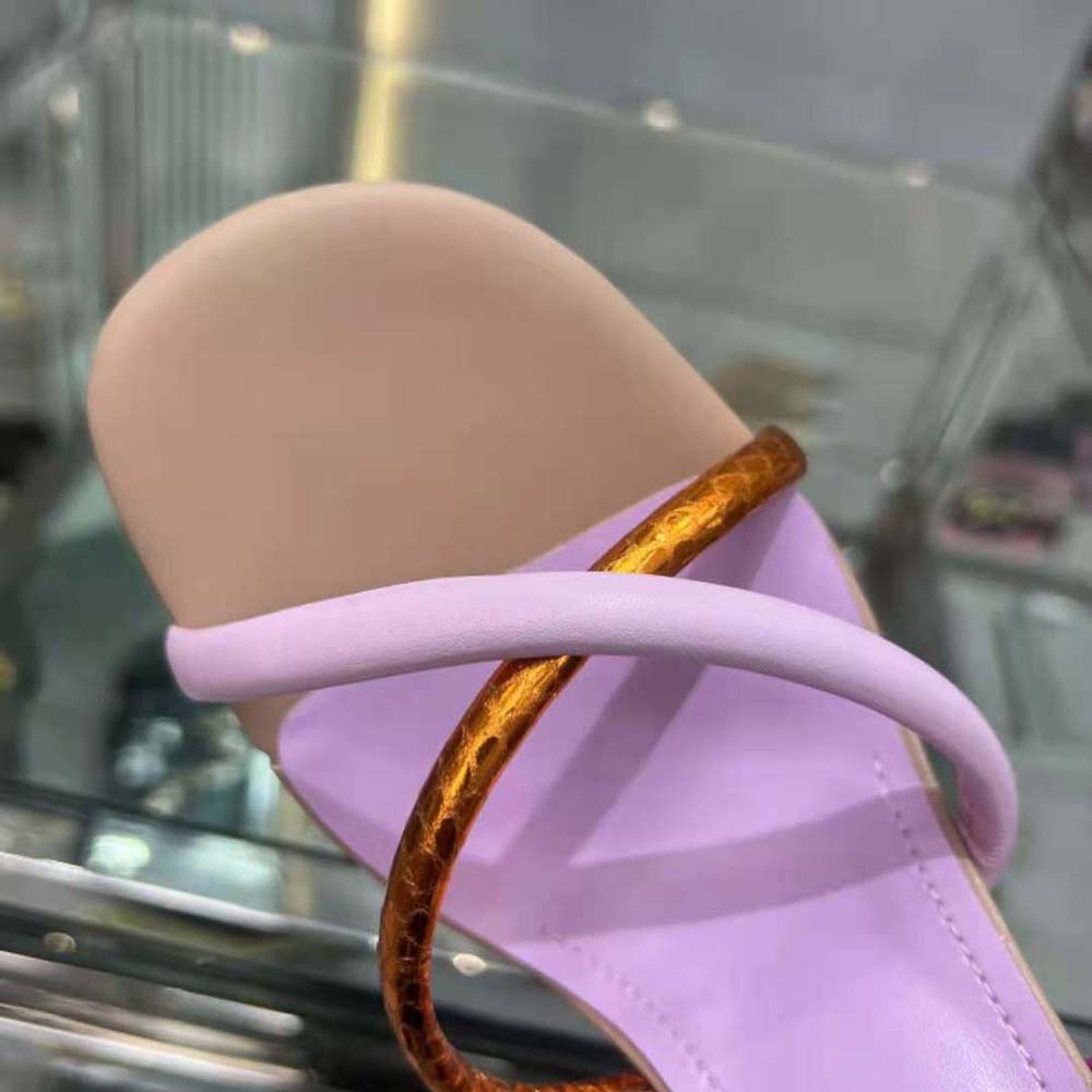 Fendi Women First Pink Nappa Leather High-Heeled Sandals - image 10