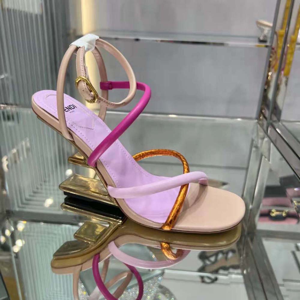 Fendi Women First Pink Nappa Leather High-Heeled Sandals - image 5