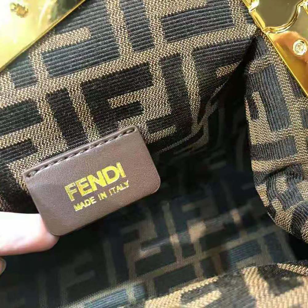 Fendi Women First Small Gold-colored Leather and Sequinned Bag - image 9