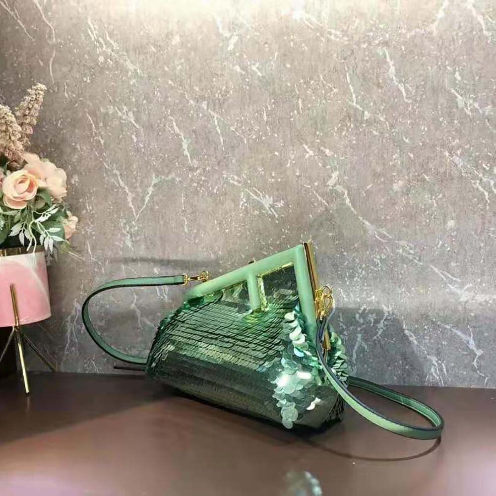 Fendi Women First Small Green Sequinned Bag - image 5