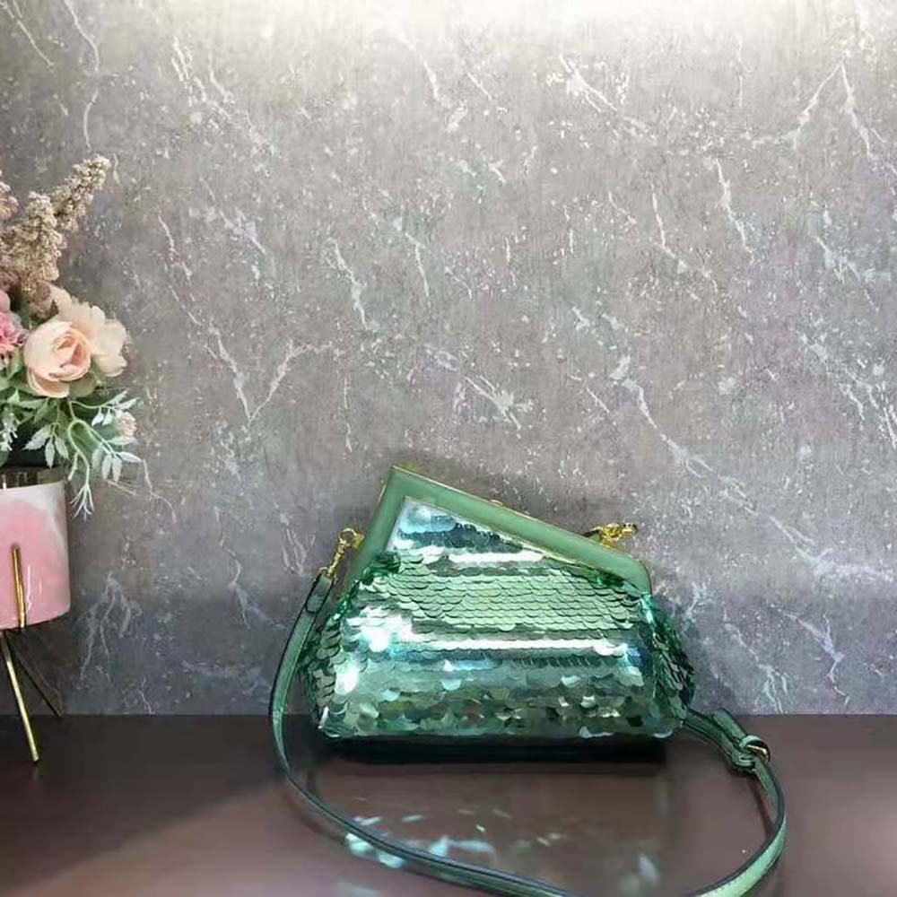 Fendi Women First Small Green Sequinned Bag - image 4