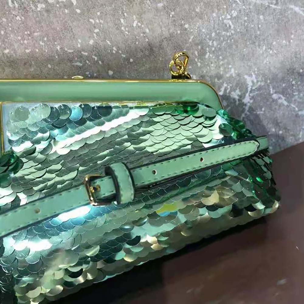 Fendi Women First Small Green Sequinned Bag - image 8