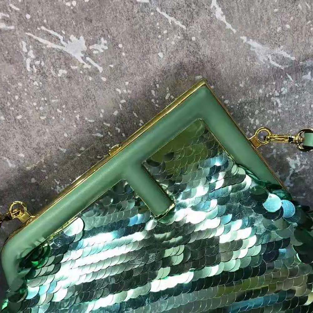 Fendi Women First Small Green Sequinned Bag - image 7
