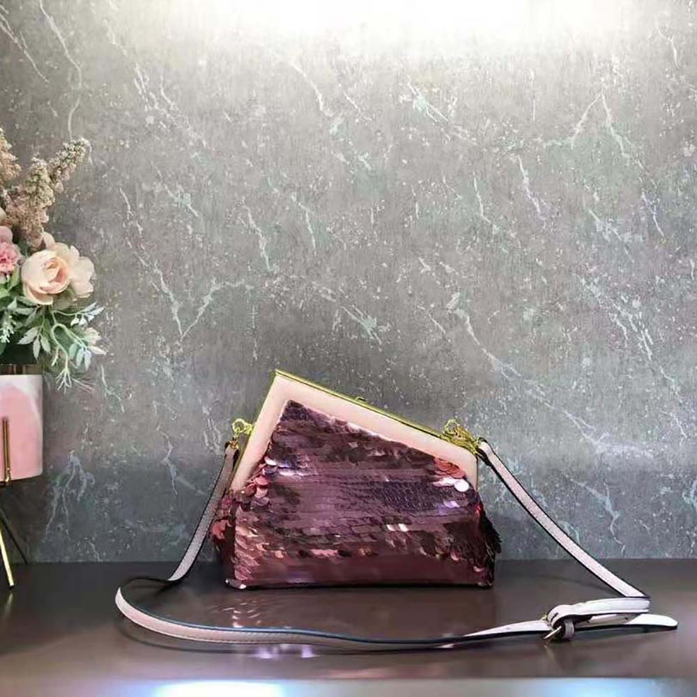 Fendi Women First Small Pink Sequinned Bag - image 4