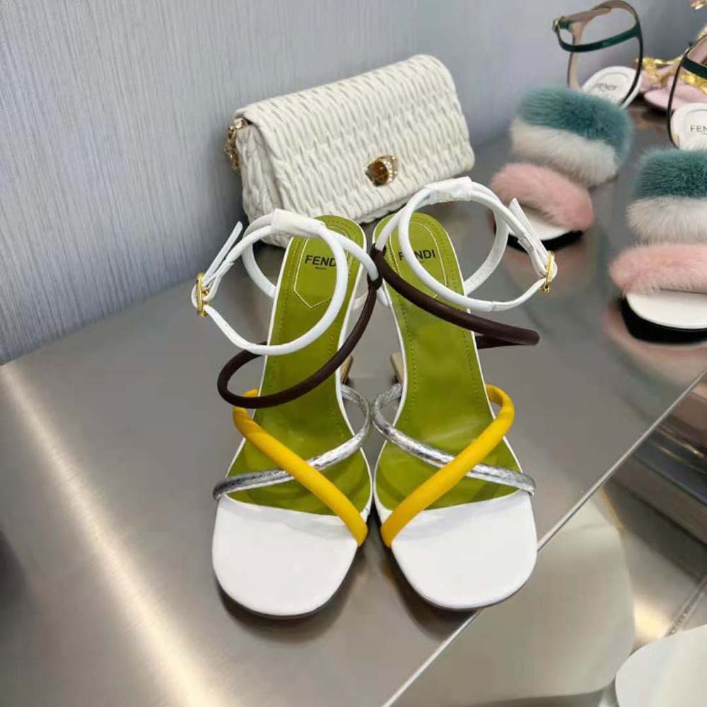 Fendi Women First White Nappa Leather High-Heeled Sandals - image 4