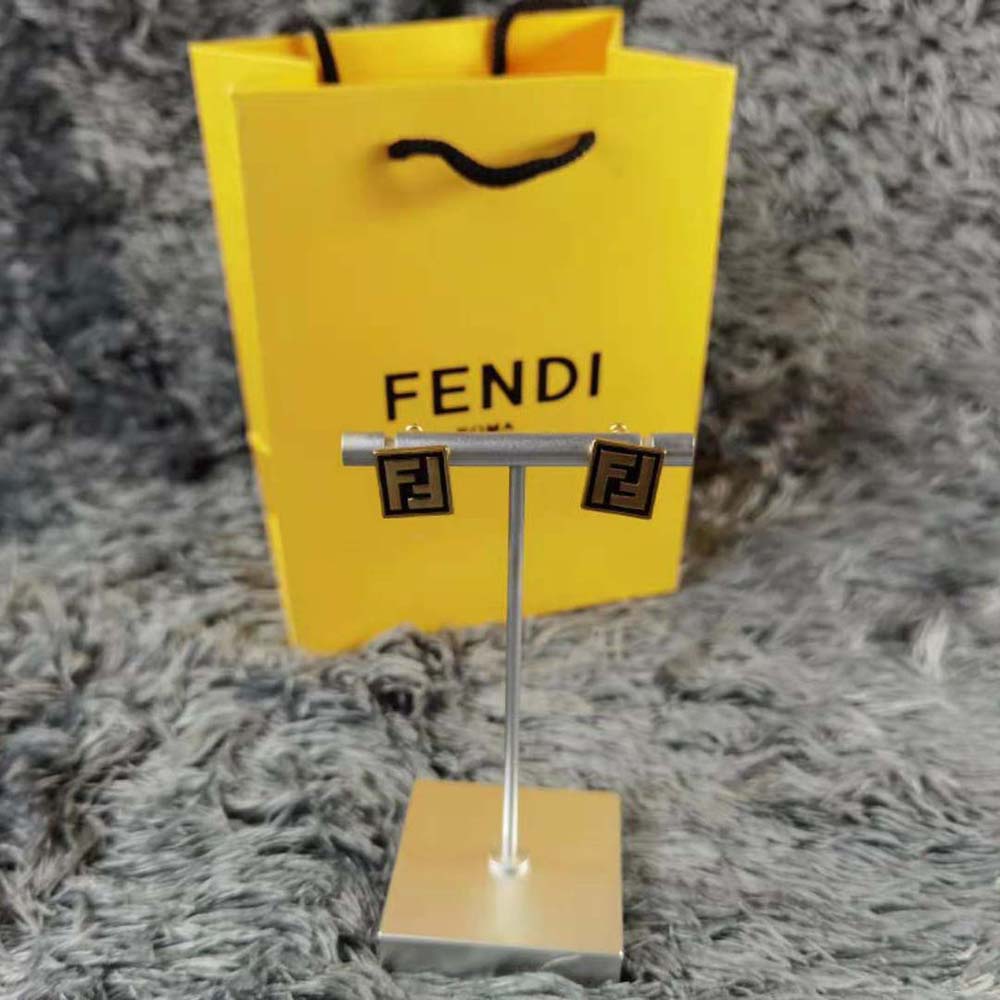 Fendi Women Forever Fendi Earrings Gold-Colored Earrings-Black - image 8