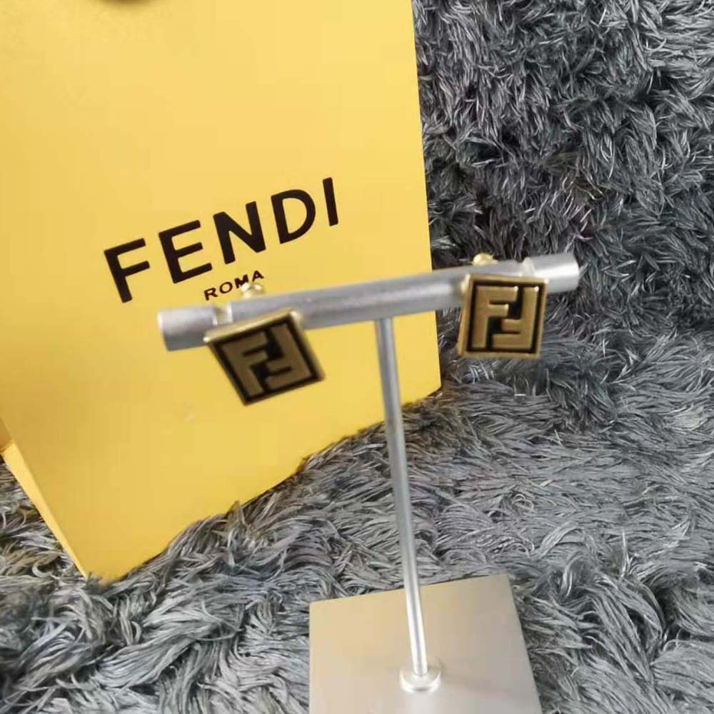 Fendi Women Forever Fendi Earrings Gold-Colored Earrings-Black - image 7