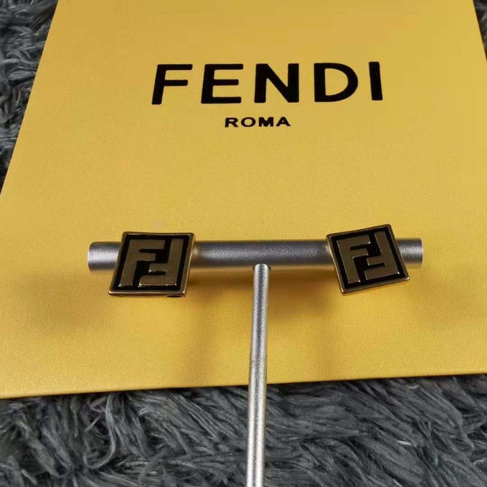 Fendi Women Forever Fendi Earrings Gold-Colored Earrings-Black - image 4