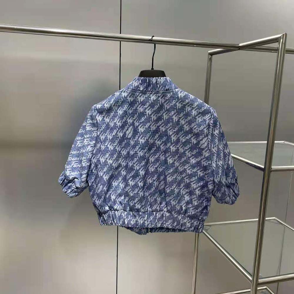 Fendi Women Light Blue Chambray Jacket - image 4