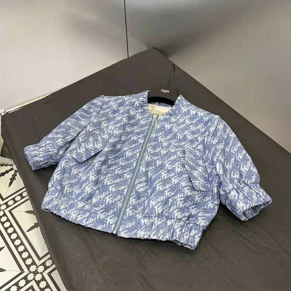 Fendi Women Light Blue Chambray Jacket - image 6