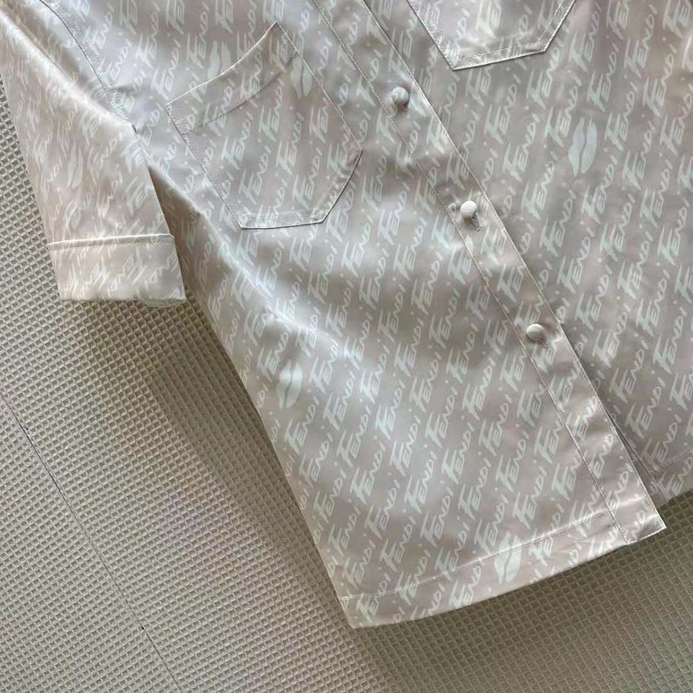 Fendi Women Pink Chambray Shirt Classic Collar and Patch Pockets - image 7