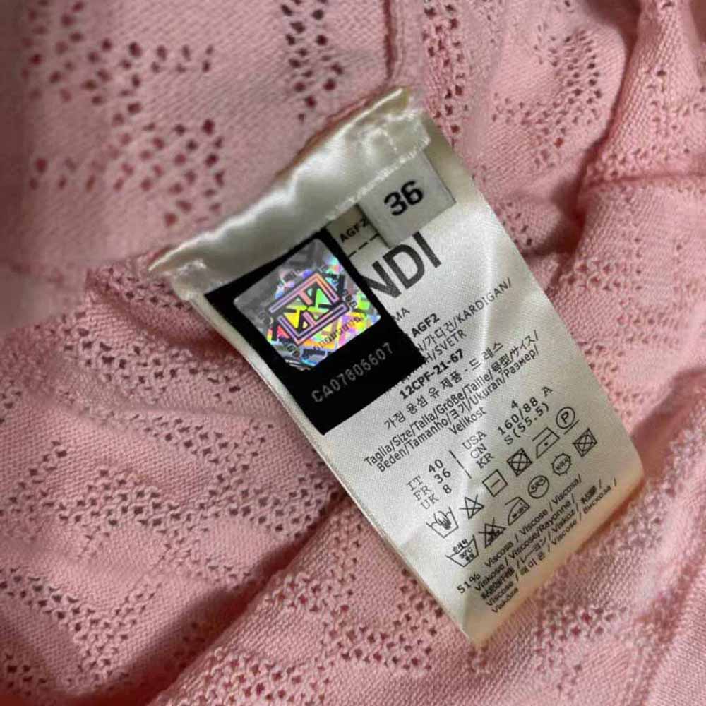 Fendi Women Pink Viscose Dress with Made of Pink Viscose Yarn - image 10