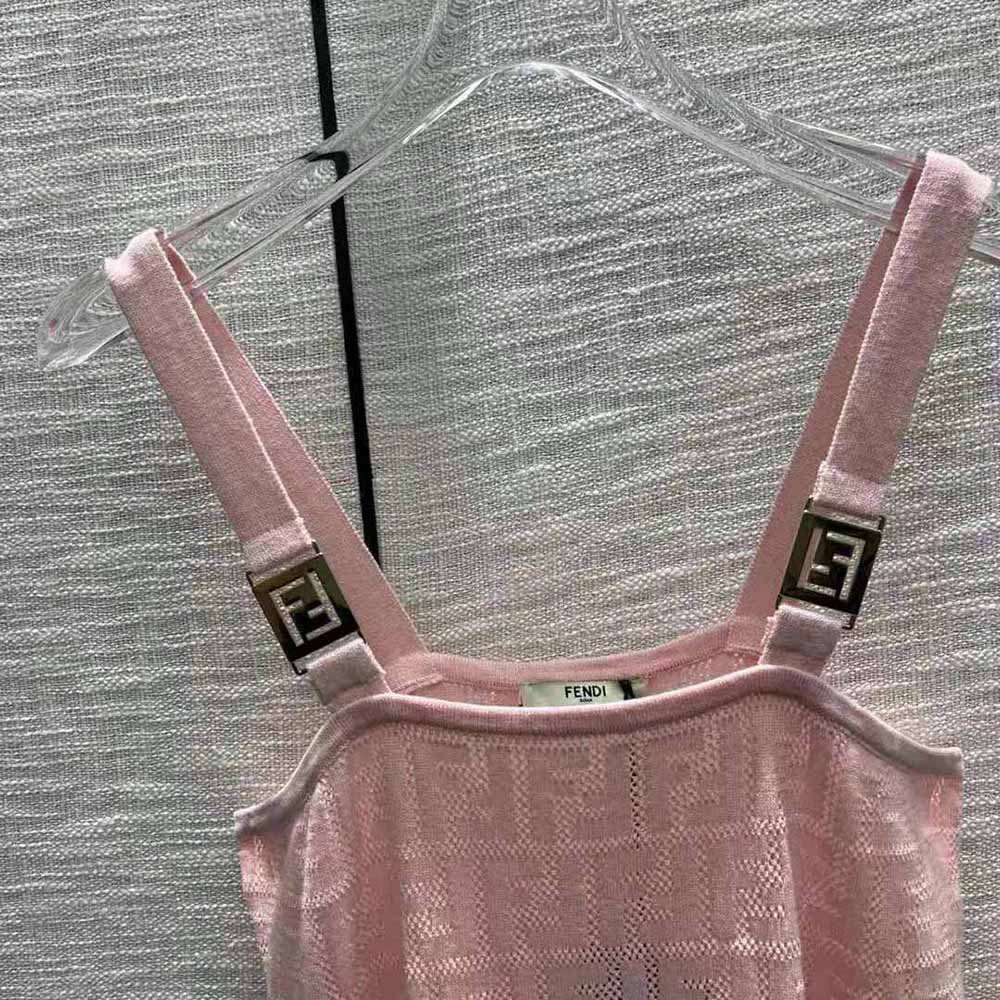 Fendi Women Pink Viscose Dress with Made of Pink Viscose Yarn - image 8
