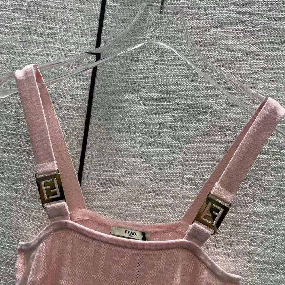 Fendi Women Pink Viscose Dress with Made of Pink Viscose Yarn - image 7