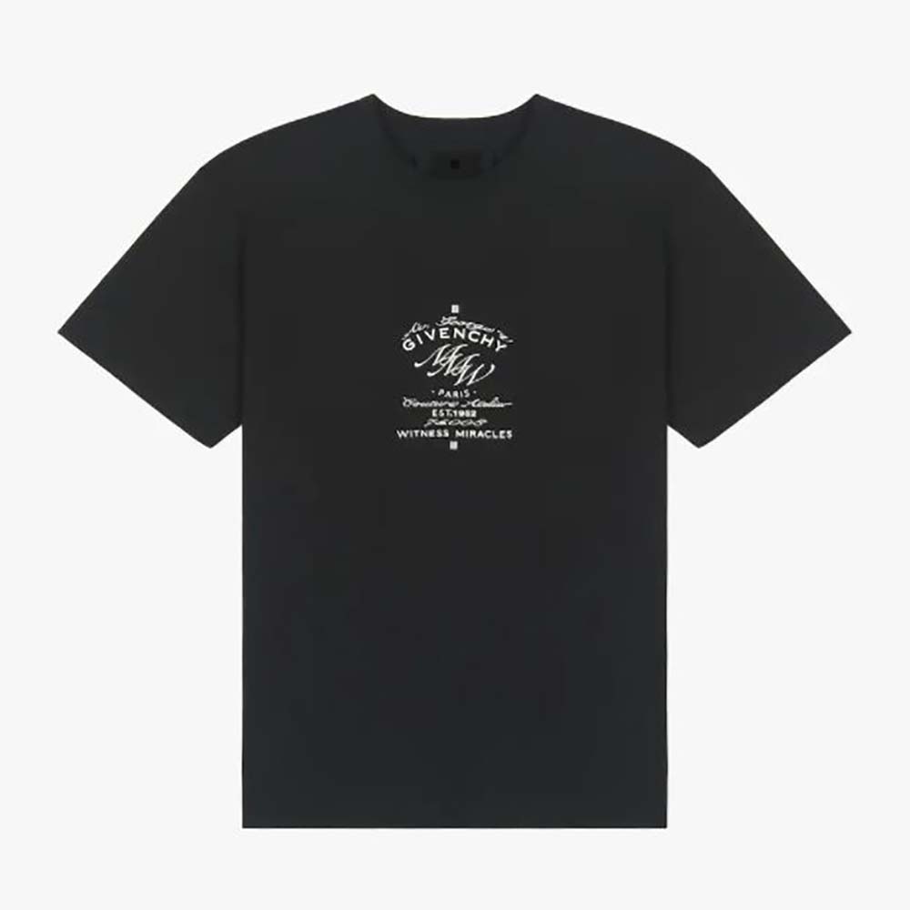 Front view of Givenchy Men GIVENCHY MMW Printed Slim Fit T-shirt in white