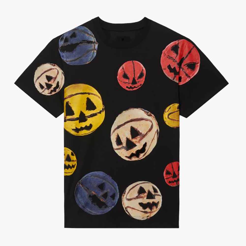 Front view of Givenchy Women Oversized T-shirt in Jersey with Ceramics Prints-Black
