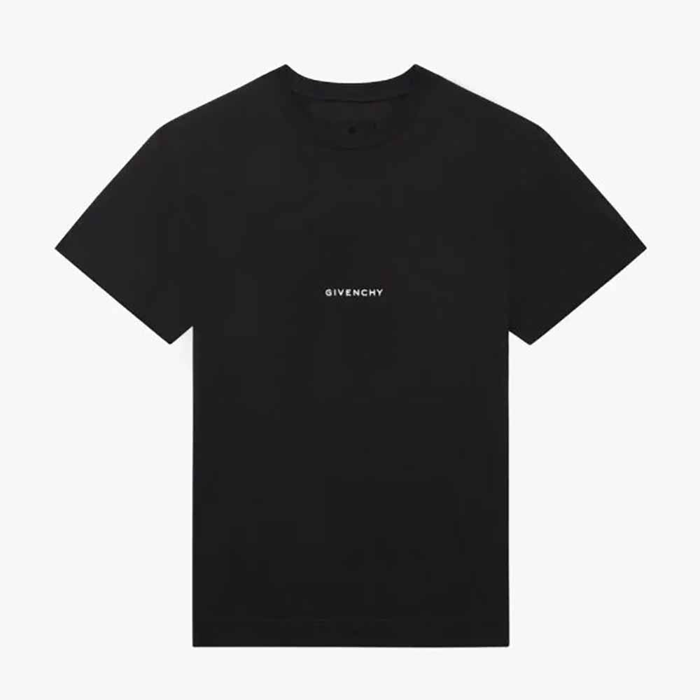 Front view of Givenchy Women Slim-Fit GIVENCHY PARIS T-Shirt in black