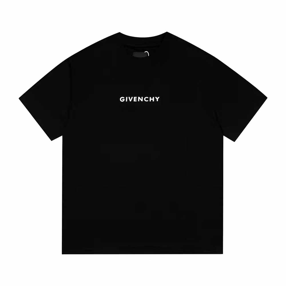 Front view of Givenchy Men Slim-Fit GIVENCHY PARIS T-Shirt in black